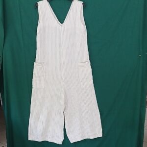 Cynthia Rowley Cream Striped Jumpsuit